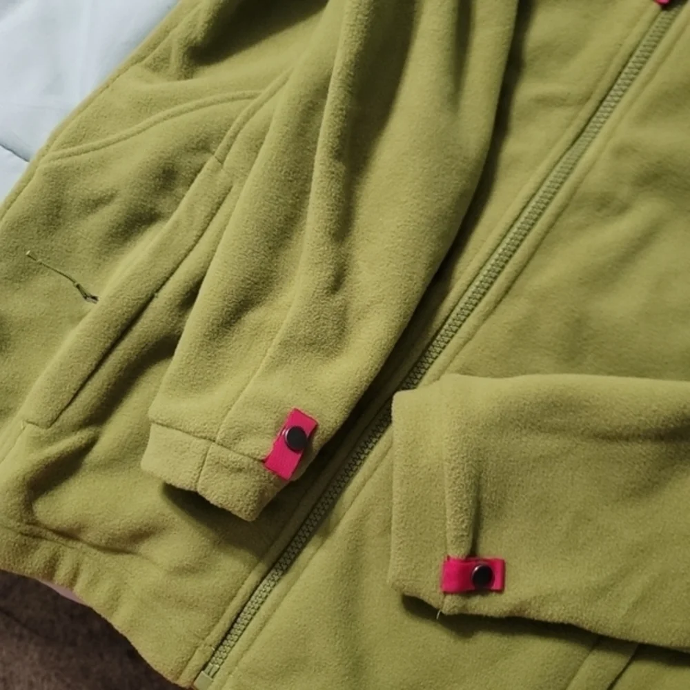 The North Face Green Fleece Full Zip Girl's‎ XL Excellent Condition